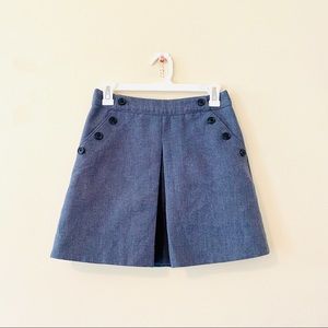 Gap Blue Marled Mini Skirt Button A-Line tennis size 2 NWOT